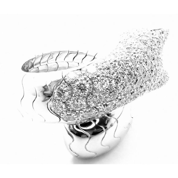 Authentic! Cartier Panther 18k White Gold Diamond Emerald Onyx Band Ring Cert. - Picture 6 of 10